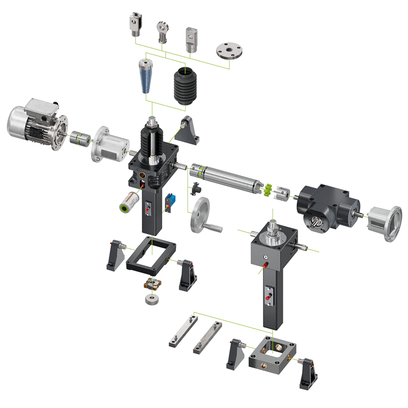 ZIMM Systembaukasten | Spindelhubgetriebe | S-Spindel | stehend
